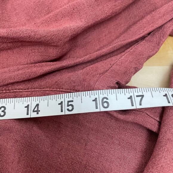 Free People Calla Trousers Linen Blend Relaxed Fit Wine Women's Size 12 NWT - Picture 10 of 11